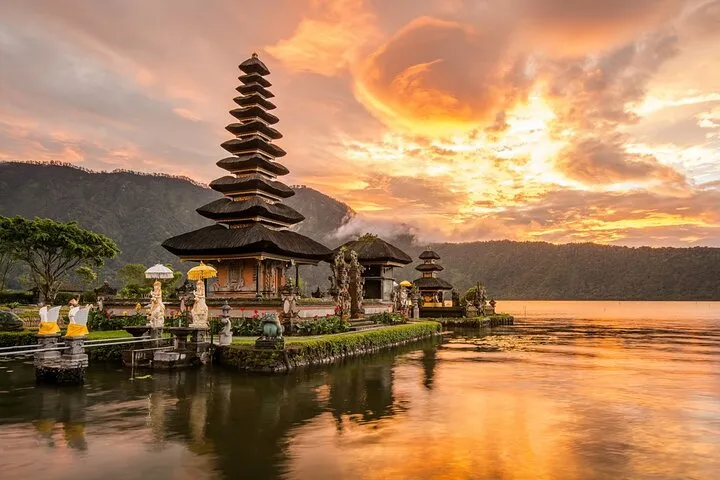 High-quality Bali rice terraces or ocean temple